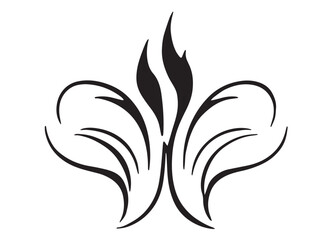 silhouette of a hibiscus flower logo vector, hibiscus flower logo icon silhouette, flower silhouette logo, hibiscus flower silhouette, black and white hibiscus flower silhouette on white background	