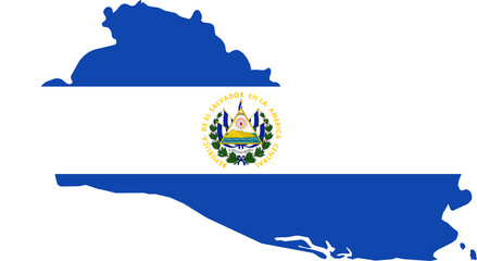 El Salvador national flag map with country boundary shape (Web Mercator projection) © Terry