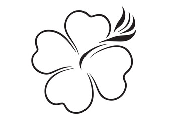 silhouette of a hibiscus flower logo vector, hibiscus flower logo icon silhouette, flower silhouette logo, hibiscus flower silhouette, black and white hibiscus flower silhouette on white background	