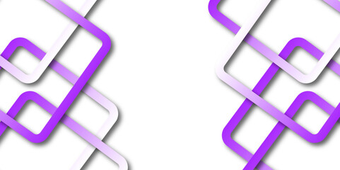 Abstract illustration of randomly arranged purple rectangle frames with soft shadows on white background. Glossy acrylic plate, element with light reflection and place for text. Vector illustration