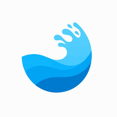 Abstract and luxury beach wave in blue colors stock illustration