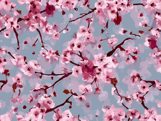 cherry blossom, flower, pattern, floral, seamless, vector, illustration, nature, spring, blossom, design, wallpaper, decoration, flowers, pink, cherry, tree, art, leaf, beauty, plant, texture, branch,