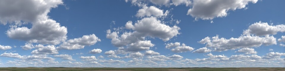 Fototapeta premium Vast Blue Sky With Fluffy White Clouds