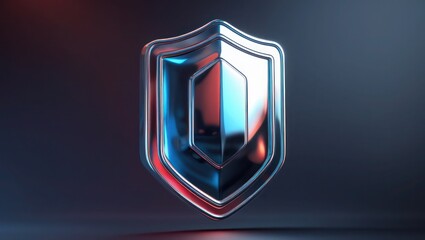 chrome liquid metal protect shield isolated