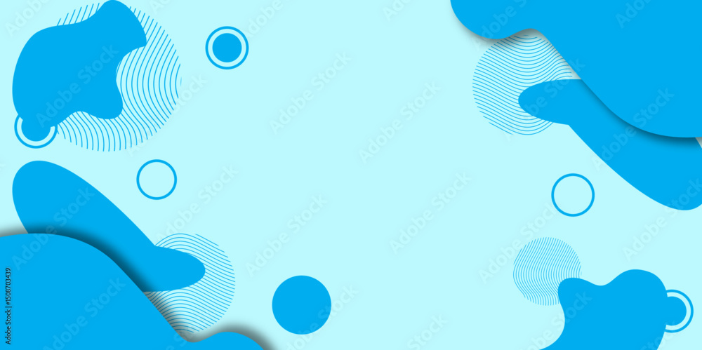 Aufkleber abstract blue background with blob and circle shapes. minimal abstract geometric blob design.