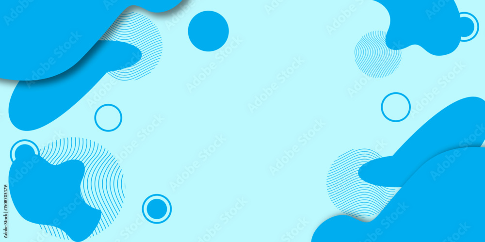 Aufkleber abstract blue background with blob and circle shapes. minimal abstract geometric blob design.