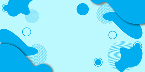Abstract Blue Background with Blob and Circle Shapes. Minimal Abstract Geometric Blob Design.