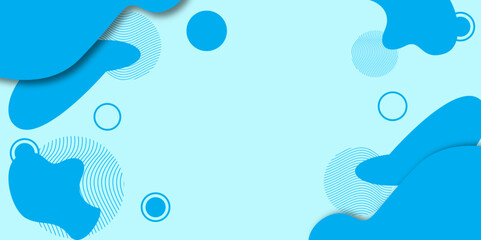 Abstract Blue Background with Blob and Circle Shapes. Minimal Abstract Geometric Blob Design.