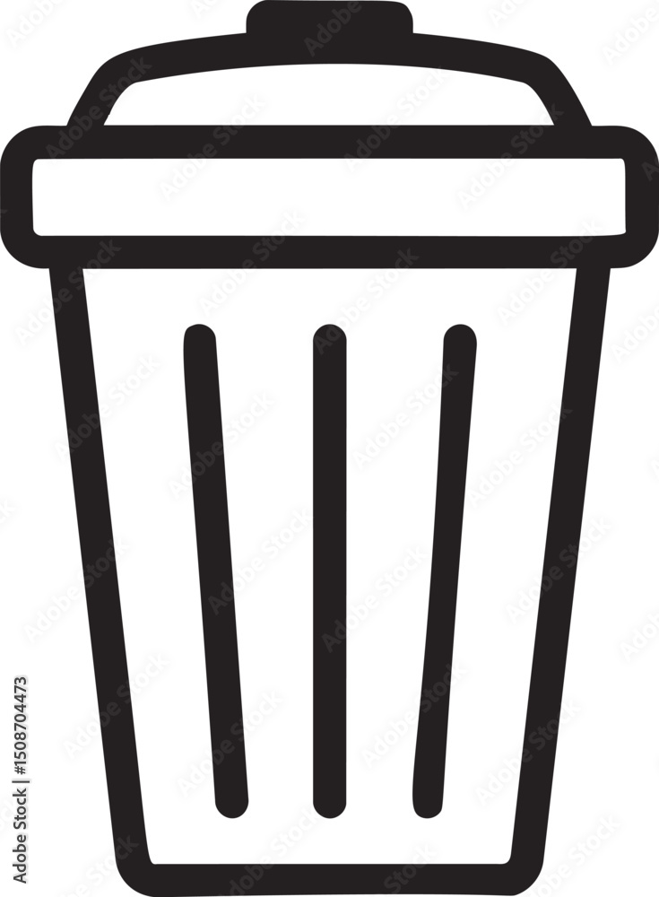 Poster black and white trash can icon with a simple design. vector illustration