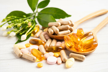 Alternative medicine herbal organic capsule drug herb.