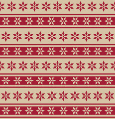 Seamless Christmas Snowflakes Scandinavian Pattern