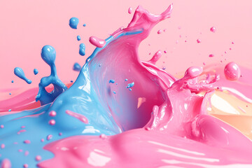 Vivid liquid splash with soft shadows