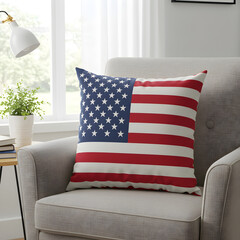 Patriotic American Flag Throw Pillow: Home Decor Accent
