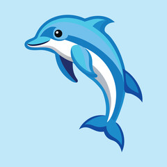 Playful Cartoon Dolphin Illustration