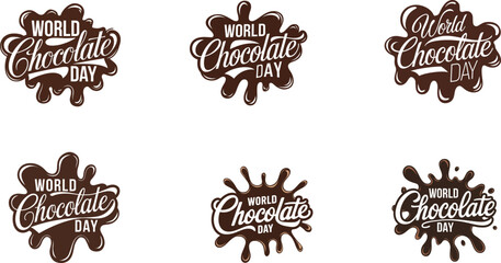 World Chocolate Day Card Design July 7, Vector illustration on white Background