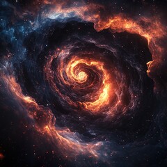 Abstract Colorful Spiral Galaxy
