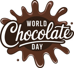 World Chocolate Day Card Design July 7, Vector illustration on white Background