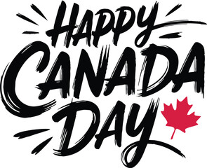 Happy Canada Day Typography vector Illustration on white Background