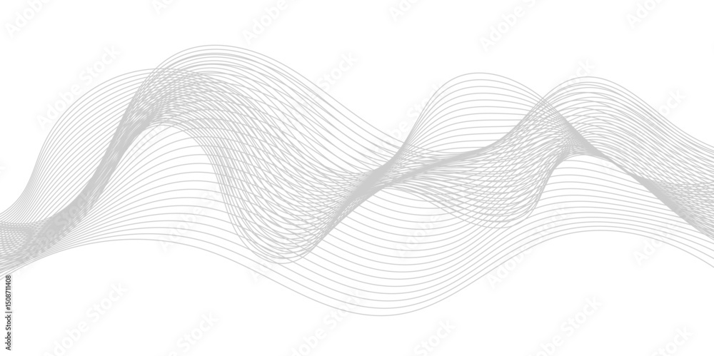 Aufkleber abstract wave line for banner, template, wallpaper background with wave design.abstract grey, white 