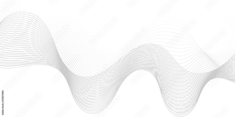 Aufkleber abstract wave line for banner, template, wallpaper background with wave design.abstract grey, white 