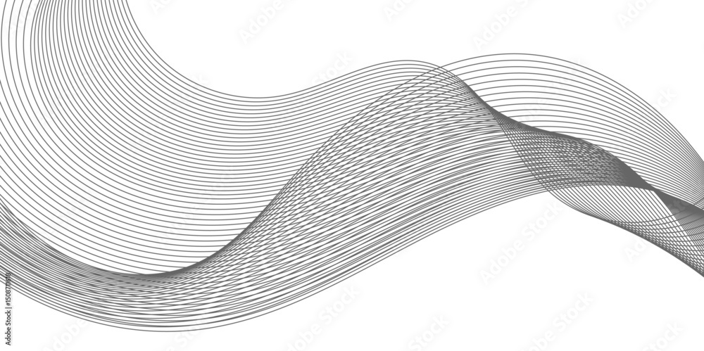 Aufkleber abstract wave line for banner, template, wallpaper background with wave design.abstract grey, white 