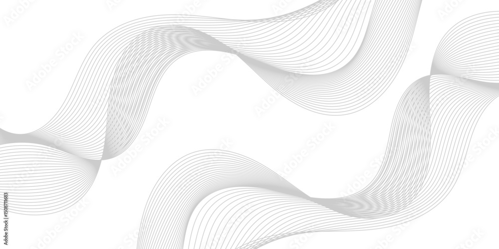 Aufkleber abstract wave line for banner, template, wallpaper background with wave design.abstract grey, white 