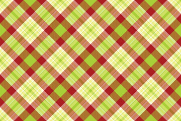 Festive, vibrant plaid pattern with classic tartan design. Red, green yellow create a warm, inviting backdrop. Ideal for textiles, crafts, and holiday themes.