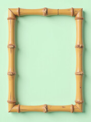 Bamboo Decorative Frame on Mint Background
