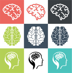 Abstract human brain i con te...