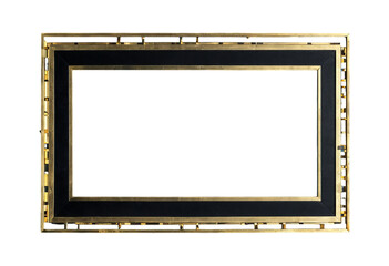 Golden Frame, Isolated Transparent Background, Modern Design Element