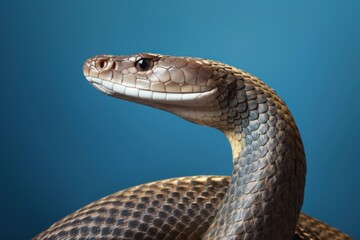 Naklejka premium Snake side portrait profile reptile animal poisonous.