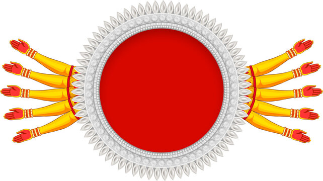 Goddess Durga in Happy Durga Puja Subh Navratri Indian religious header banner background