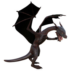 Naklejka premium 3D Rendering Fairy Tale Dragon on White