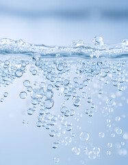 Tiny glistening air pockets trapped in liquid, realistic. with white shades