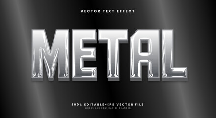 Metal chrome Style 3d editable text effect Template