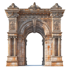 Obraz premium 3D front view illustration of a Arco de Triunfo de Barcelona Spain monument isolated on a white transparent background