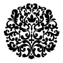 Elegant Damask Mandala Ornament - Transparent Vector