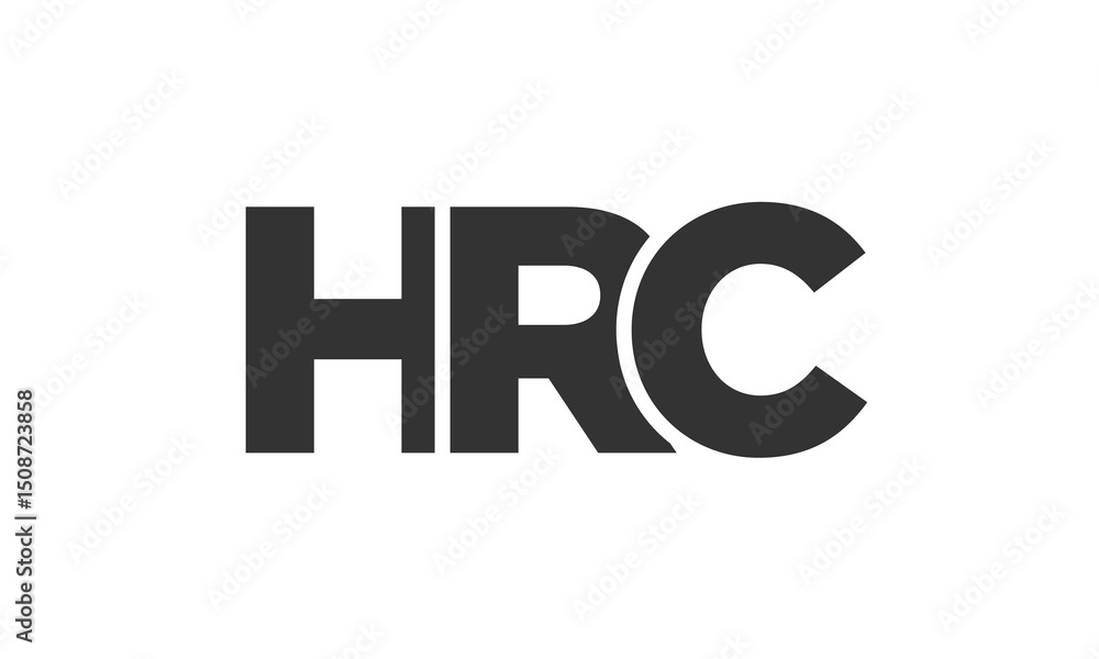Poster hrc logo design template with strong and modern bold text. initial based vector logotype featuring s
