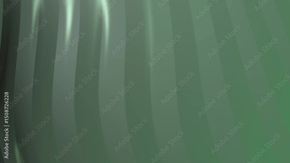 Poster abstract animation of vertical green and gray stripes with subtle light beams. smooth, flowing movem