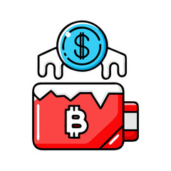Frozen bitcoin icon, representing cold crypto storage.