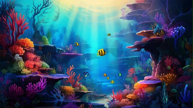 Beautiful seafish underwater with sunlight

