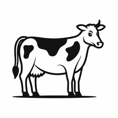 black and white cow