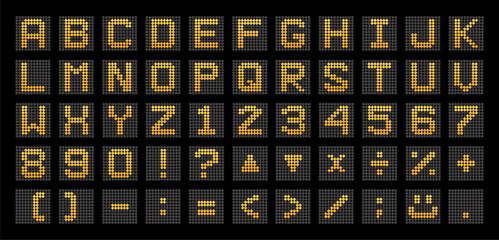 Led digital alphabet, electronic number digital display, letters, sign