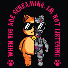 super cat funny design.eps