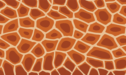 Orange brown giraffe pattern texture. Giraffe skin texture brown, black, white and orange vector, giraffe animal skin. Abstract orange giraffe dots fur background illustration.