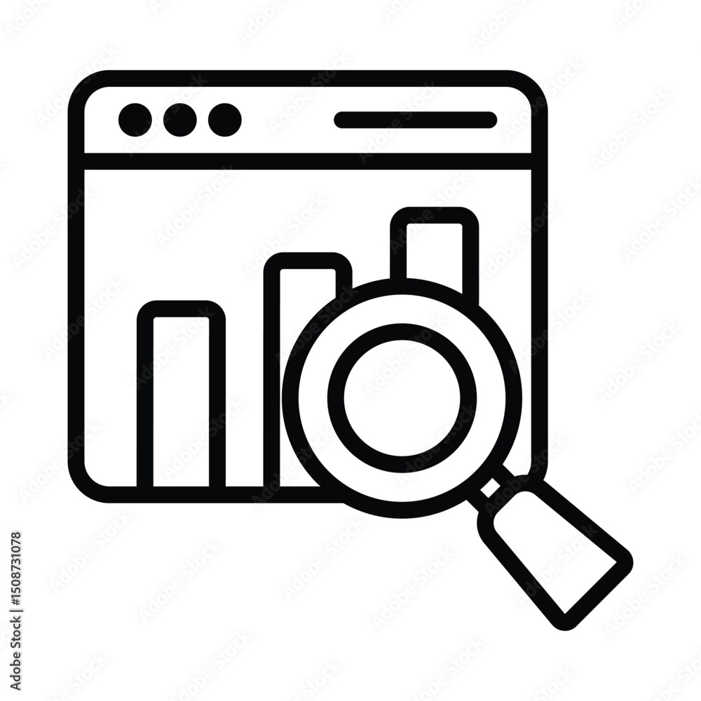 Poster analytics vector outline icon. eps 10 file