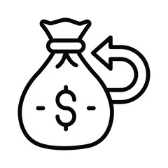 Return On Investment Vector outline icon. Eps 10 file