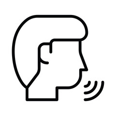 Narration Vector outline icon. Eps 10 file