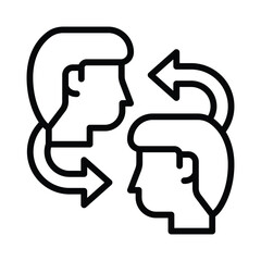 Public Relations Vector outline icon. Eps 10 file