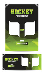 Set of hockey tournament banner and flier template, sport competition flyer design, sport banner design, Hockey invitation card design, sport flier, template eps 10.
